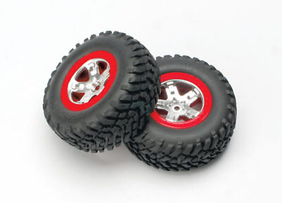 #ad Traxxas SCT Red Beadlock Wheels and Tires 2 5873A $24.95