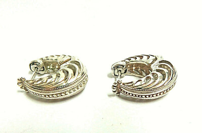 #ad sterling silver earrings pierced drop style sz 3 4 in lg wgt 10.8 grams hinged $32.50