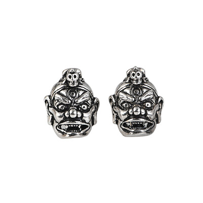 #ad Mens Womens 925 Sterling Silver Skull Dome Stud Post Earrings Biker Punk A4469 $22.99