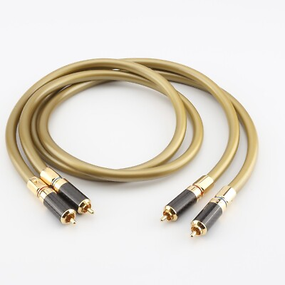 #ad Golden 5C HiFi Audio Signal Interconnect Cable with Carbon Fibre RCA Connectors $36.00