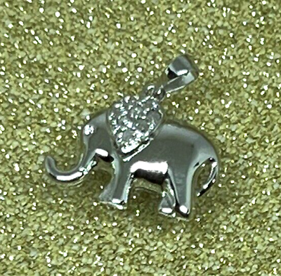 #ad .10ct Diamond Elephant Pendant 925 Sterling Silver Masala Retro $45.00
