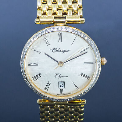#ad Ladies Gold Coloured Classique Watch 14 43 Ewd Elegance RRP $1195 #55101 AU $425.00
