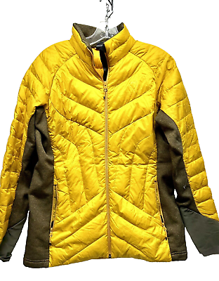 #ad Black Yak Womens Nelore Yellow Large Full Zip Down Jacket D6 $125.10
