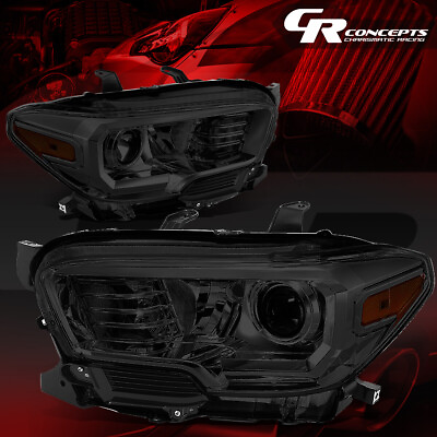 #ad SMOKED AMBER FRONT DRIVING PROJECTOR HEADLIGHT HEADLAMPS FOR 16 20 TOYOTA TACOMA $139.95