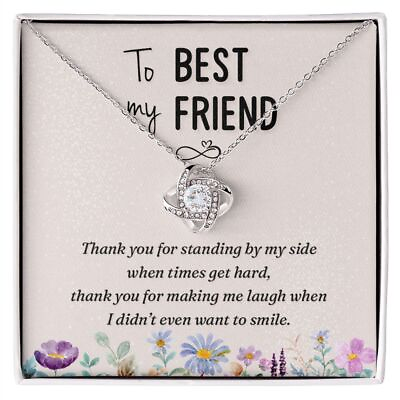 #ad To My Best Friend By My Side Love Knot Necklace To Best Friend $62.96