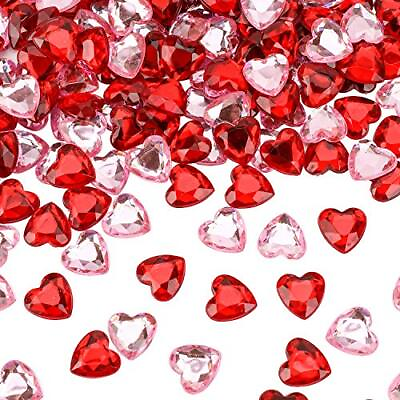 #ad 500 Count Red Pink Acrylic Heart for Valentines Day Heart GemsWedding Heart $12.13