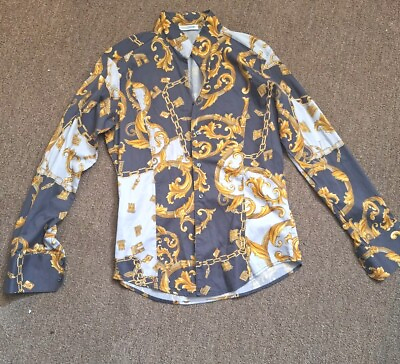 #ad NaraCamicie Marigold Print Long Sleeve Button Down Shirt Mens Size S $39.90