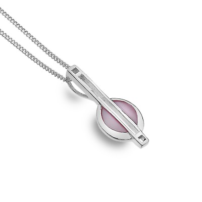 #ad Mackintosh Bar Oval Pendant Pink Mother of Pearl Solid Sterling Silver 925 Stamp $39.64