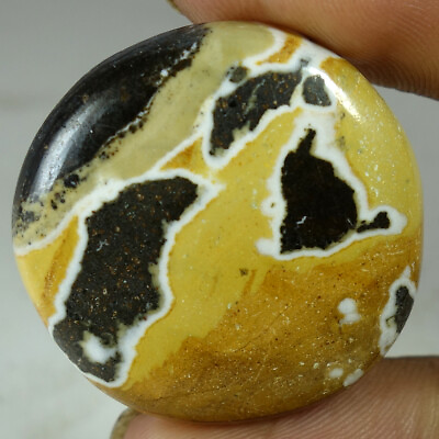 #ad 100% Natural Crystel Septarian Round Cab Loose Gemstones 40.70Cts 30x 30x 05mm $8.99