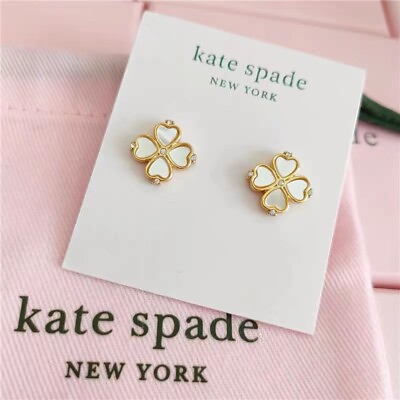 #ad Kate Spade New York Crystal White Clover Flower Fashion Stud Earrings For Women $20.10