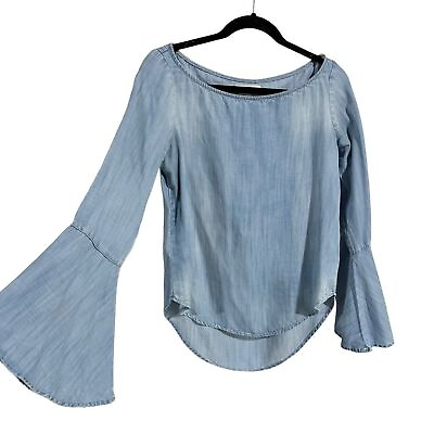 #ad Cloth and Stone Chambray Bell Sleeve Top XS $29.00