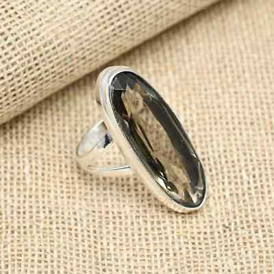 #ad 925 Sterling Silver Ring Handmade Smoky Quartz Ring Engagement Woman Ring HM847 $11.96
