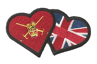 #ad British Army Flag and Union Jack Heart Embroidered Sew Iron on Patch A GBP 5.99