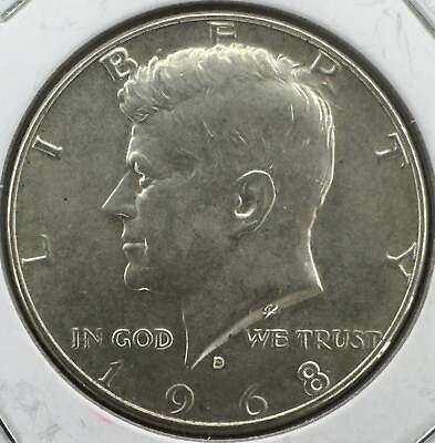 #ad 1968 D Kennedy Half Dollar • 50¢ • 40% Silver • Very Nice Details #334 $5.99