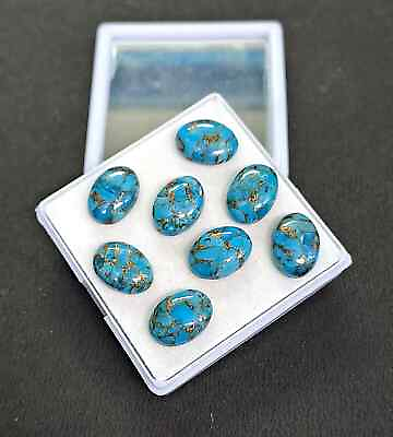 #ad Wholesale Blue Copper Turquoise Cabochon Oval Shape Loose Gemstone $8.71