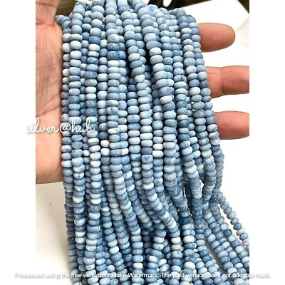 #ad Genuine Blue Opal Smooth Rondelle Shape Beads 6 7mm Blue Opal Rondelle Beads $12.99