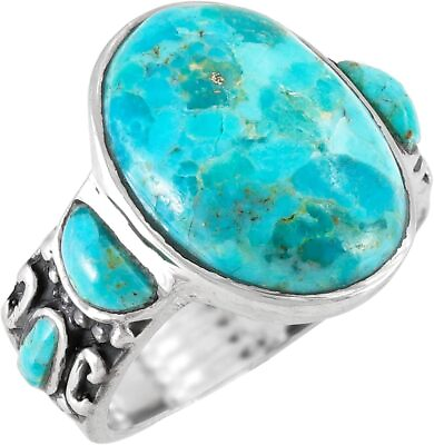 #ad Turquoise Rings Sterling Silver 925 amp; Genuine Turquoise SELECT COLOR $83.00