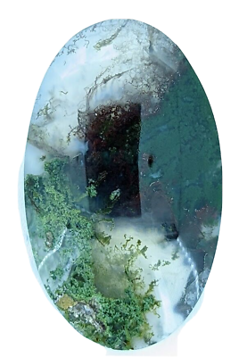 #ad 37.7ct Natural Moss Agate Oval Cabochon Scenic Landscape Loose a491 $19.35
