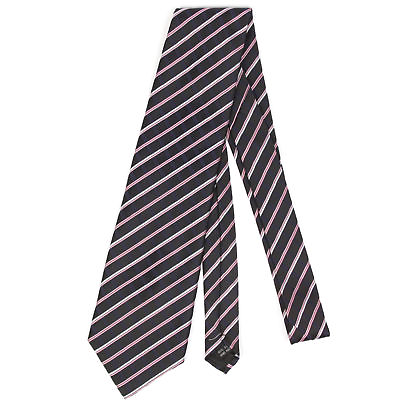 #ad PAUL SMITH London Exquisite Black Pink Striped Men#x27;s Silk Neck Tie 61L $23.89