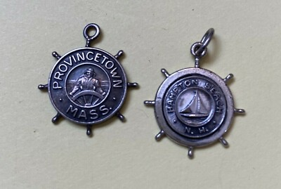 #ad Pair of Sterling Nautical CHARMS...Providencetown amp; Hampton Beach...Vintage $16.00