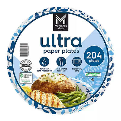 #ad Member#x27;s Mark Ultra Dinner Paper Plates 10quot; 204 ct. $42.47