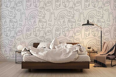#ad 3D Seamless Face Emoticon Wallpaper Wall Mural Removable Self adhesive Sticker11 AU $314.99