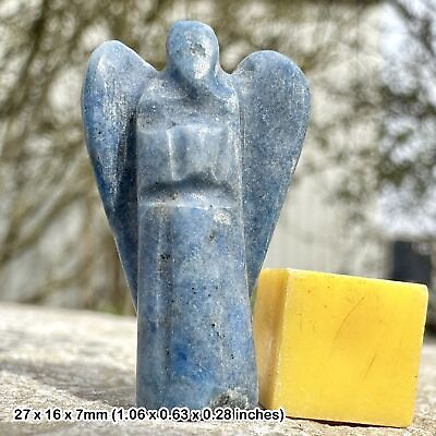 #ad Pocket lapis angel stone carving spiritual healing crystal authentic GBP 9.84