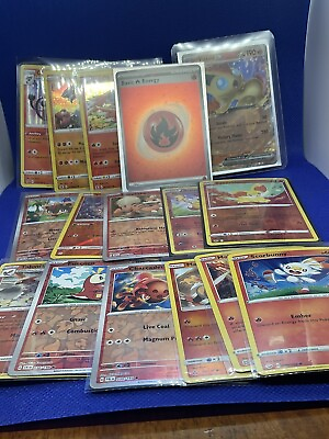 #ad 16 Shiny Fire Type Pokemon Cards Lot: 1 V 4 Holo amp; 10 Rev. Holo 1 Energy $12.99