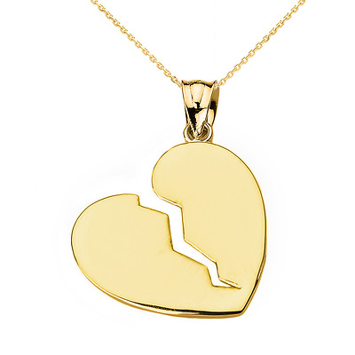 #ad Broken Heart Gold Pendant Necklace $203.99