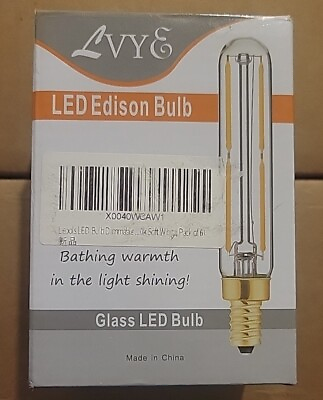 #ad Dimmable T6.5 4W E12 LED Edison Light Bulbs Soft Clear 3000K 6 pack $10.00