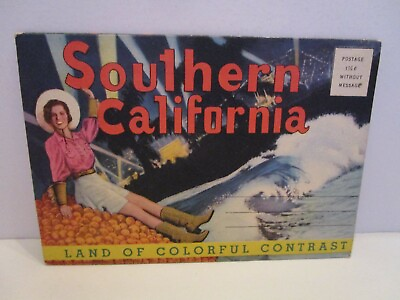 #ad SOUTHERN California Fold out Postcard Book Vintage Collectible Pictures $12.99