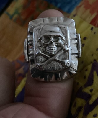 #ad Skull Ring Biker Style New Without Tags $275.00