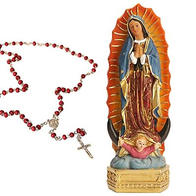 #ad Our Lady of Guadalupe Figurine8 Inch Coloured Our Lady of Guadalupe Mary $33.53