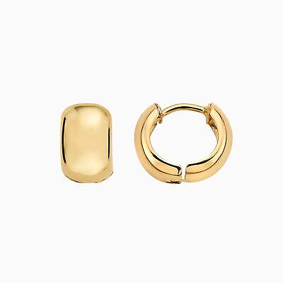 #ad Pori Jewelry 14K Yellow Gold BOLD HUGGIE HOOPS No Stone Earrings $208.99
