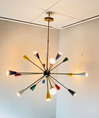 #ad Sputnik Chandelier Mid Century Modern Stilnovo Style Multicolour Ceiling Light $399.00