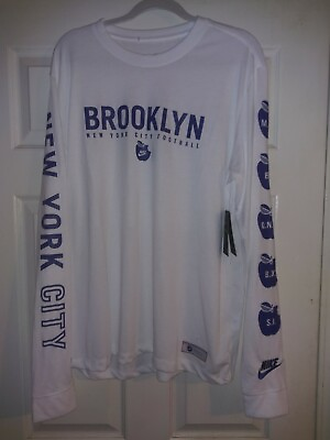 #ad NIKE FOOTBALL SIZE XS BROOKLYN LONG SLEEVE T SHIRT NYC RARE AT6644 101 $19.99