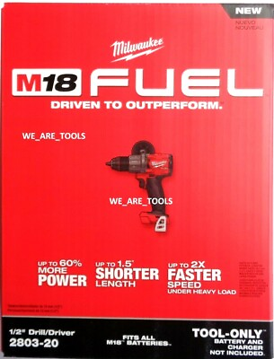 #ad NEW IN BOX Milwaukee FUEL 2803 20 18V 1 2quot; Cordless Brushless Drill M18 $114.97