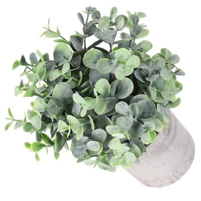#ad Artificial Eucalyptus Potted Plant Fake Green Plant Realistic Plant Pot $16.29
