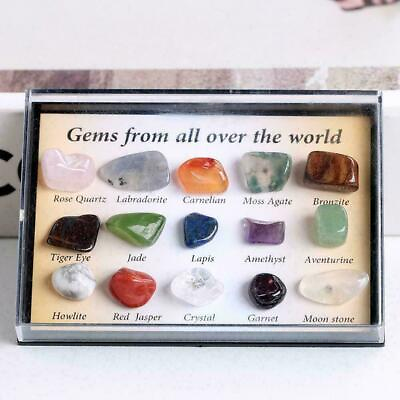 #ad Set of 15 Healing Crystal Natural Gemstone Reiki Chakra Stone Kits $2.34