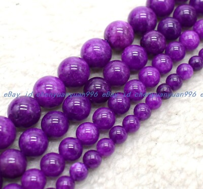 #ad Natural Purple Charoite Beads Grade AAA Round Gemstone Loose Beads 6 8 10 12MM $4.27