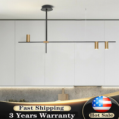#ad Modern Linear Chandelier Kitchen Island Lamp 3Meal Light Fixture Ceiling Pendant $63.65