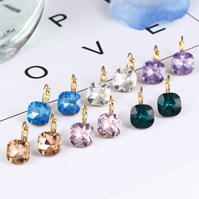 #ad Geometric Square Drop Dangle Earrings Fashion Women Rhinestone Crystal Jewelry $1.40