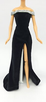 #ad Handmade Black Velvet Dress for dolls 11.5in $10.00