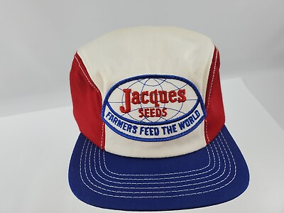 #ad Vintage Jacques Seed Farmers Feed the World Fitted Trucker Hat Cap Patch 7 1 4 $29.00