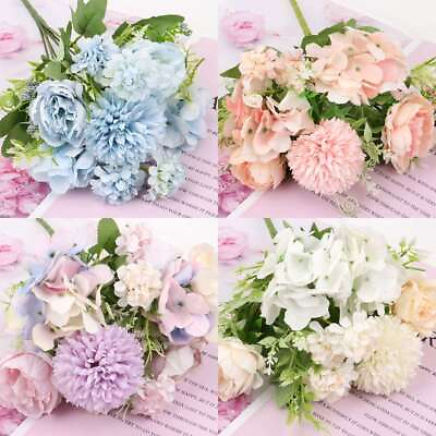 #ad Silk Peony Artificial Fake Flowers Bunch Bouquet Home Wedding Party Decor USA $6.57