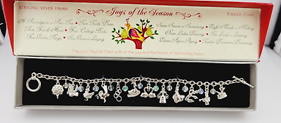 #ad Christmas 12 Days of Christmas Charm Bracelet 8quot; Silver Tone #15 $12.00