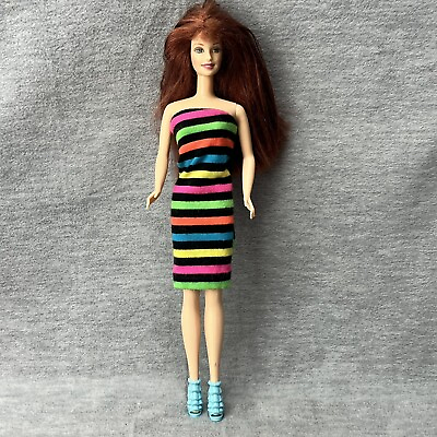 #ad Barbie Doll My Generation Theresa Doll in Candy Stripe Dress $21.99