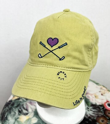#ad New Life Is Good Womens Golf Hat Lime Green Heart Love Clubs $19.99