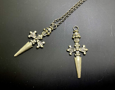 #ad 2PCS Pendant Only Skull Sword Antique Filigree Vintage Pendant for Necklace $9.99