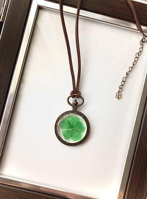 #ad Genuine Five Leaf Clover Antique Pendant Changeable To Key Chain $105.99